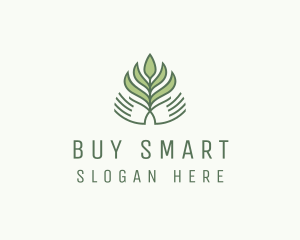 Green Hand Garden Plant  logo design