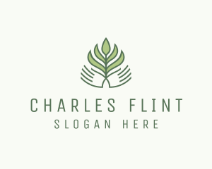 Green Hand Garden Plant  logo design