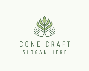 Green Hand Garden Plant  logo design