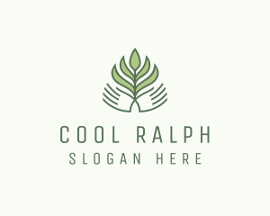 Green Hand Garden Plant  logo design