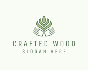 Green Hand Garden Plant  logo design