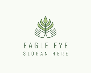 Green Hand Garden Plant  logo design