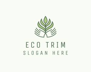 Green Hand Garden Plant  logo design