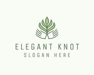 Green Hand Garden Plant  logo design