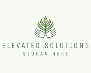 Green Hand Garden Plant  logo design