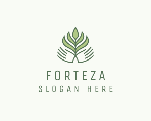 Green Hand Garden Plant  logo design