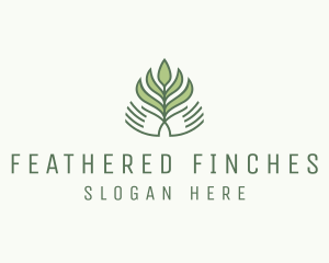 Green Hand Garden Plant  logo design