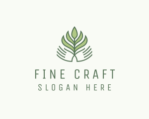 Green Hand Garden Plant  logo design