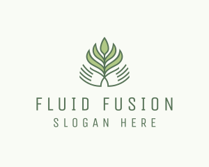 Green Hand Garden Plant  logo design