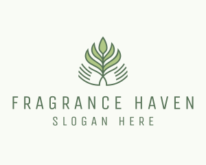 Green Hand Garden Plant  logo design