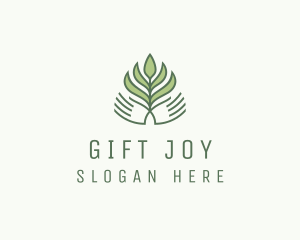 Green Hand Garden Plant  logo design