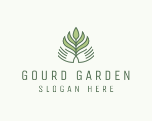 Green Hand Garden Plant  logo design