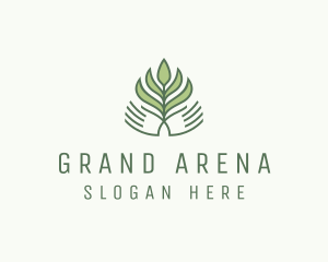 Green Hand Garden Plant  logo design