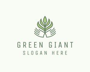 Green Hand Garden Plant  logo design