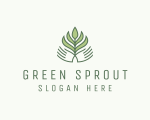 Green Hand Garden Plant  logo design