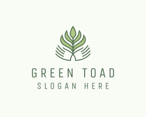 Green Hand Garden Plant  logo design