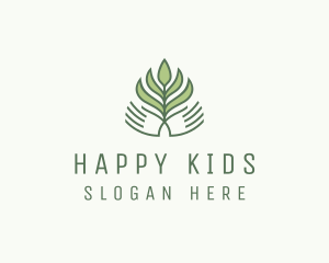 Green Hand Garden Plant  logo design