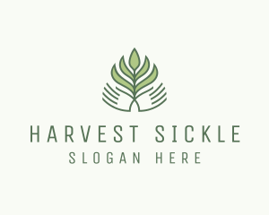 Green Hand Garden Plant  logo design