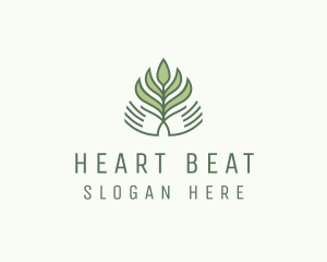 Green Hand Garden Plant  logo design