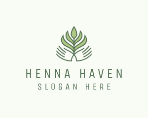 Green Hand Garden Plant  logo design