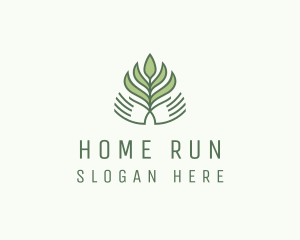 Green Hand Garden Plant  logo design