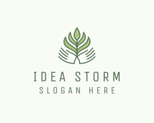 Green Hand Garden Plant  logo design