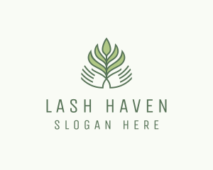 Green Hand Garden Plant  logo design