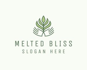 Green Hand Garden Plant  logo design