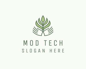 Green Hand Garden Plant  logo design