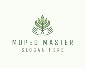 Green Hand Garden Plant  logo design