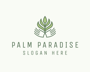 Green Hand Garden Plant  logo design