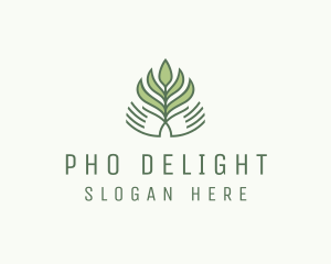 Green Hand Garden Plant  logo design