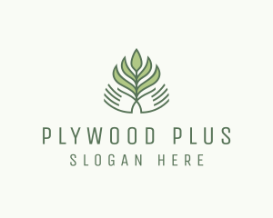 Green Hand Garden Plant  logo design