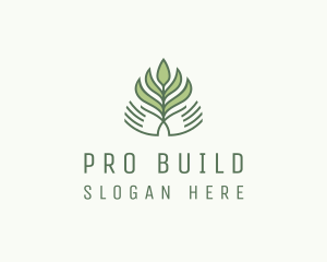 Green Hand Garden Plant  logo design