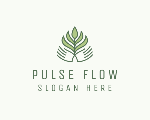 Green Hand Garden Plant  logo design