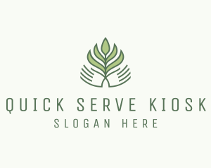 Green Hand Garden Plant  logo design