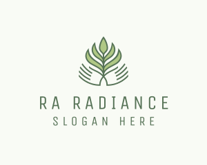 Green Hand Garden Plant  logo design