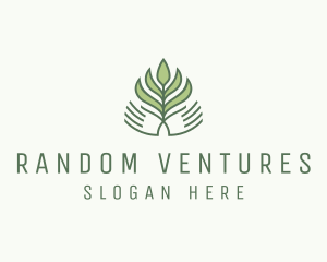 Green Hand Garden Plant  logo design