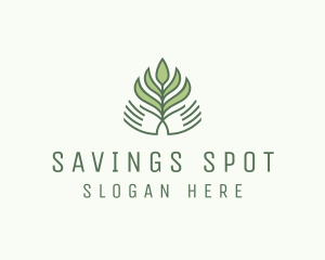 Green Hand Garden Plant  logo design