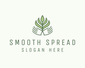 Green Hand Garden Plant  logo design