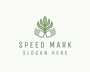 Green Hand Garden Plant  logo design