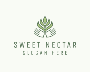 Green Hand Garden Plant  logo design