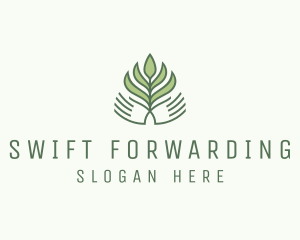 Green Hand Garden Plant  logo design