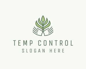 Green Hand Garden Plant  logo design