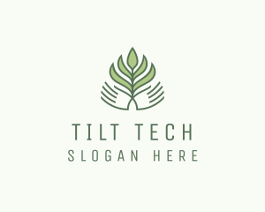 Green Hand Garden Plant  logo design