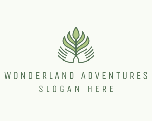 Green Hand Garden Plant  logo design