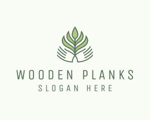 Green Hand Garden Plant  logo design