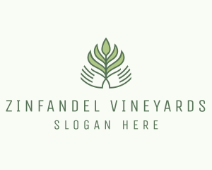 Green Hand Garden Plant  logo design