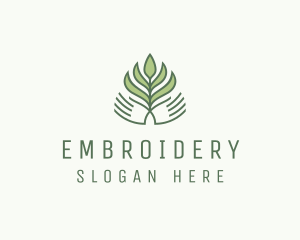 Green Hand Garden Plant  logo design