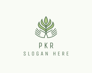 Green Hand Garden Plant  logo design